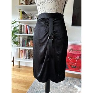 Black satin zara skirt